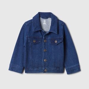 Baby Gap Denim Jacket Baby Girl Boy French Terry Snap Button NWT 3-6M